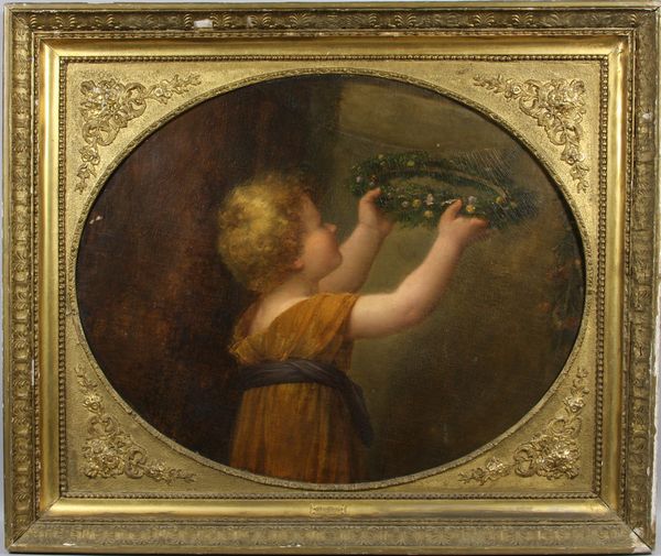 Appraisal: Attributed to Pierre-Paul Prud'hon French - young girl with wreath