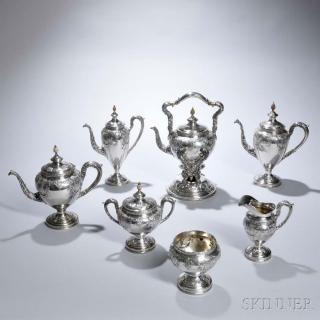 Appraisal: Seven-piece Dominick Haff Sterling Silver Tea and Coffee Service Seven-piece