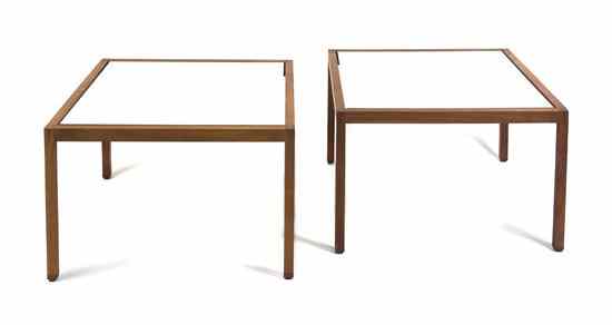 Appraisal: A Pair of American Walnut Tables Lewis Butler for Knoll