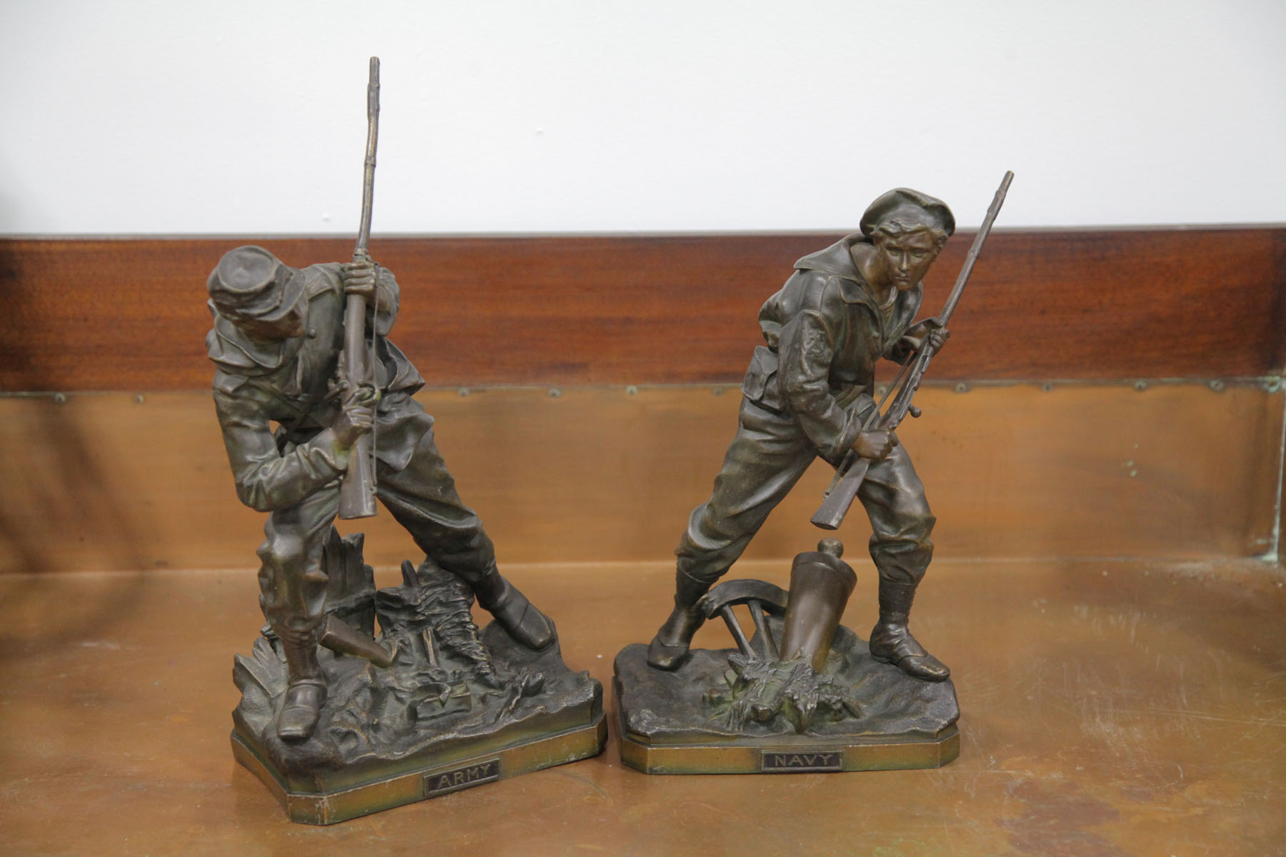 Appraisal: TWO STATUES OF U S SOLDIERS American early th century