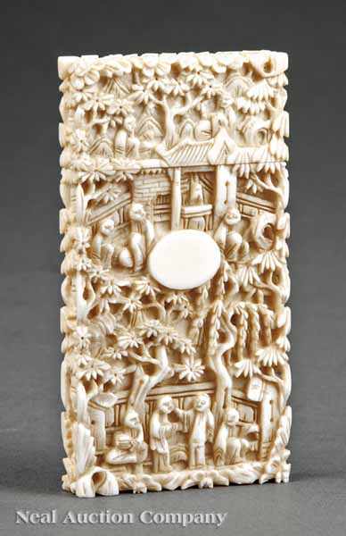 Appraisal: A Chinese Carved Ivory Card Case probably early th c