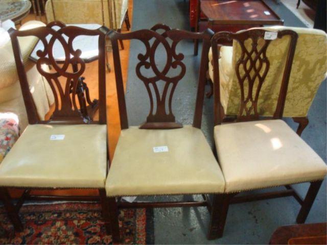 Appraisal: Pair of Chippendale Style Chairs Another Chair items Dimensions x