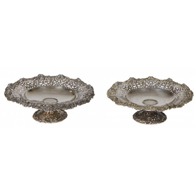 Appraisal: Pair of American Sterling Compotes th c by Theodore Starr