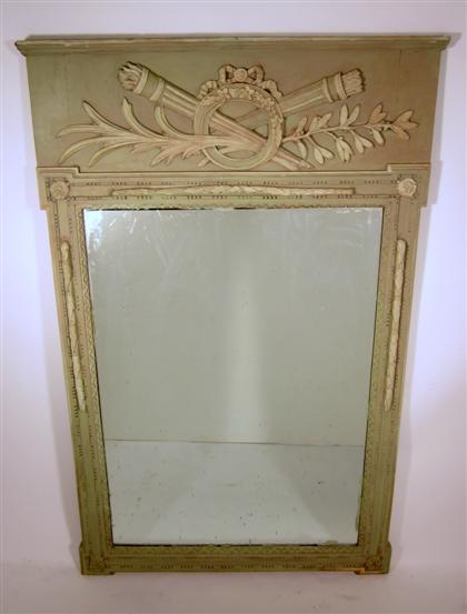 Appraisal: Louis XV painted wall mirrorTall rectangular form surmounted by a