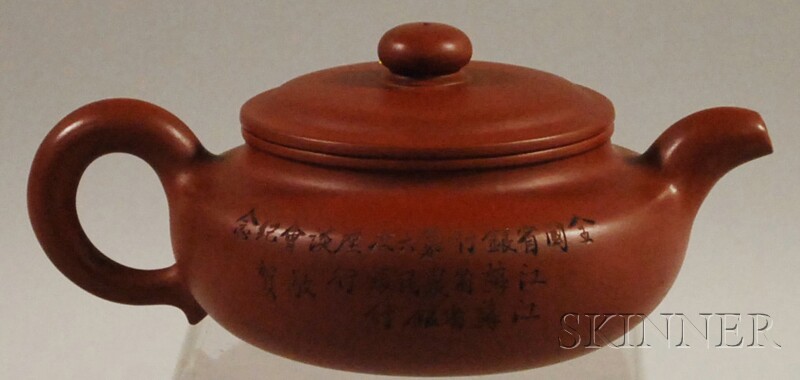 Appraisal: Yi Hsing-style Pottery Teapot China th century ht in