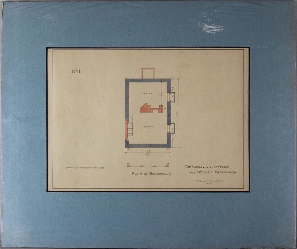 Appraisal: CALVERT VAUX AMERICAN - A GROUP OF ARCHITECTURAL DRAWINGS FOR