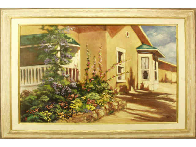 Appraisal: Oil on canvas painting depicting a Santa Fe home signed