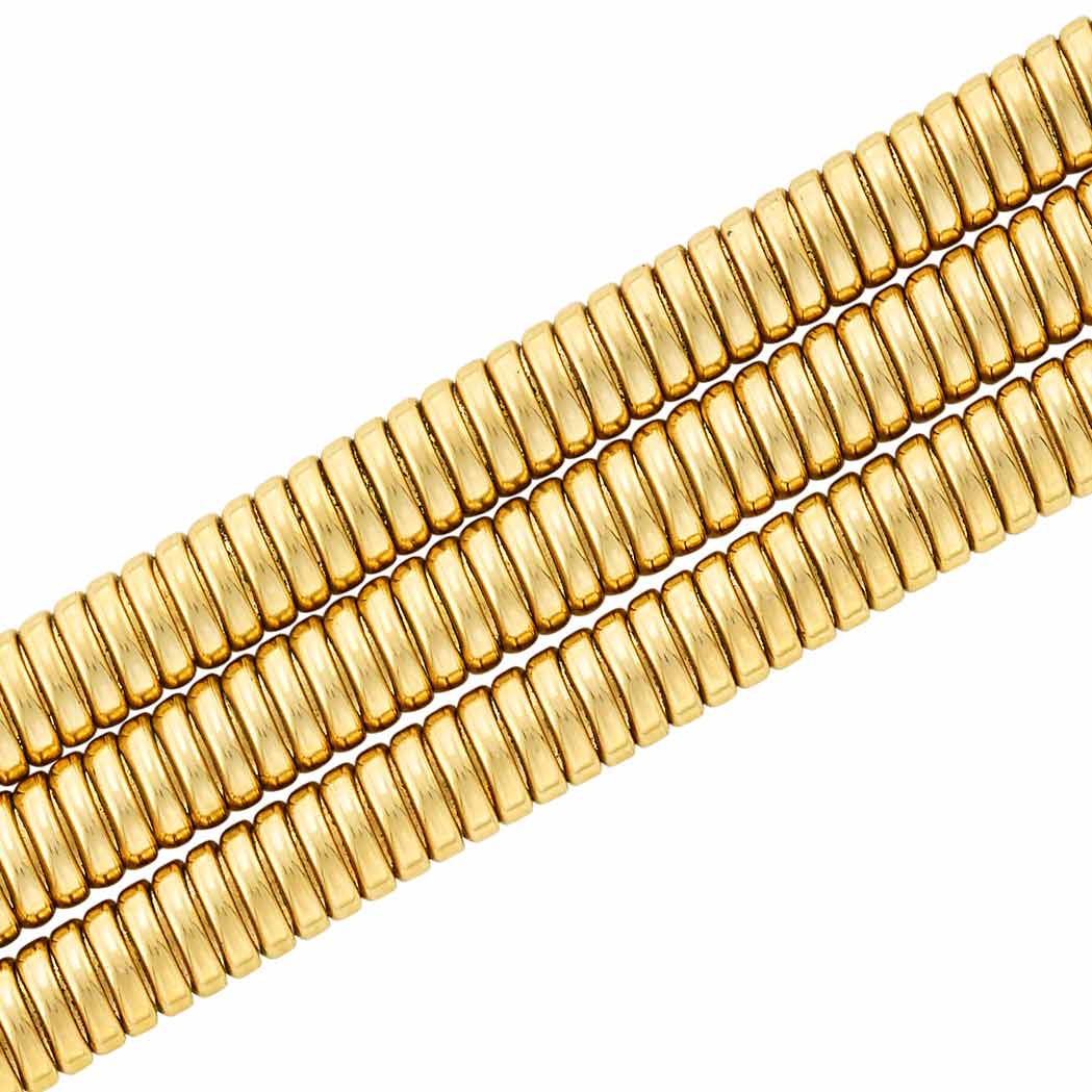 Appraisal: Three Row Gold Snake Link Bracelet kt ap dwts Length