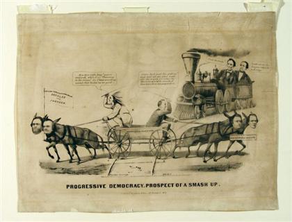 Appraisal: piece Lithograph Currier N Ives J M publishers Progressive Democracy