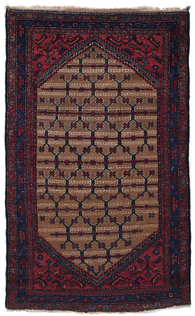 Appraisal: Persian Hamadan rug c camel hair with stylized floral design