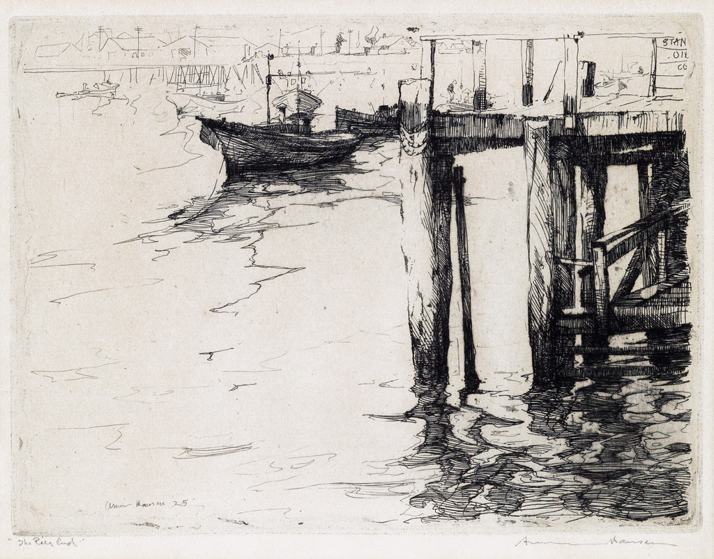 Appraisal: ARMIN HANSEN Two etchings The Pier End x mm x