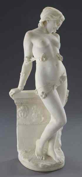 Appraisal: Emilio Fiaschi white marble sculpture modeled as a female nude