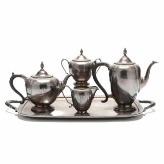 Appraisal: An American Art Deco Sterling Silver Tea Coffee Service the