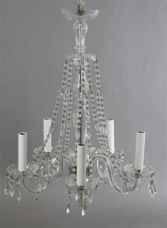 Appraisal: A French Crystal Five-Light Chandelier Height inches diameter inches