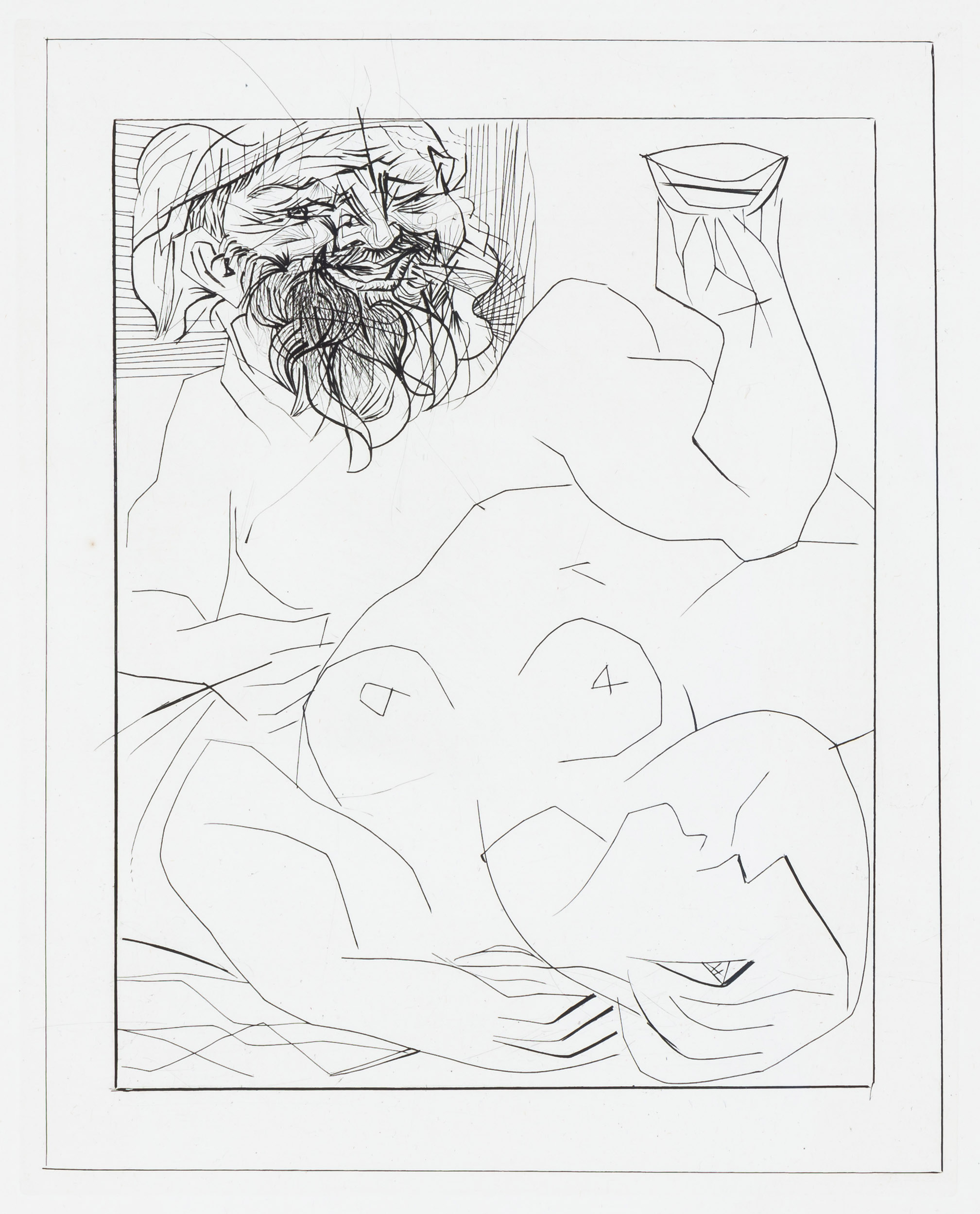 Appraisal: PABLO PICASSO SPANISH - BACCHUS ET FEMME NUE ETENDUE Etching