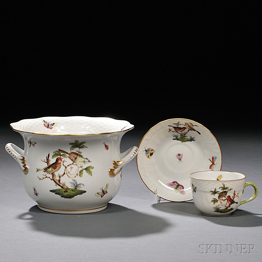 Appraisal: Group of Herend Rothschild Bird Pattern Porcelain Tableware Hungary th