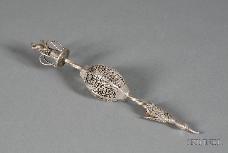 Appraisal: Russian Silver and Silver Filigree Torah Pointer late th century