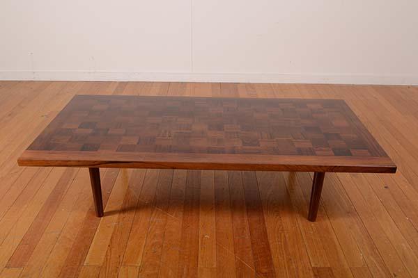 Appraisal: attributed to POUL CADOVIUS born A PARQUETRY TOP COFFEE TABLE