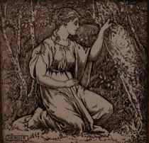 Appraisal: Victorian Transfer Tile Of Hermia Framed tile depicting a kneeling