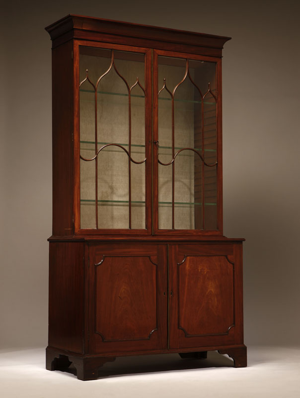 Appraisal: A Victorian mahogany bookcase cabinet A Victorian mahogany bookcase cabinetMid-