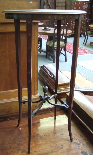 Appraisal: A late th century satinwood oval occasional table with all