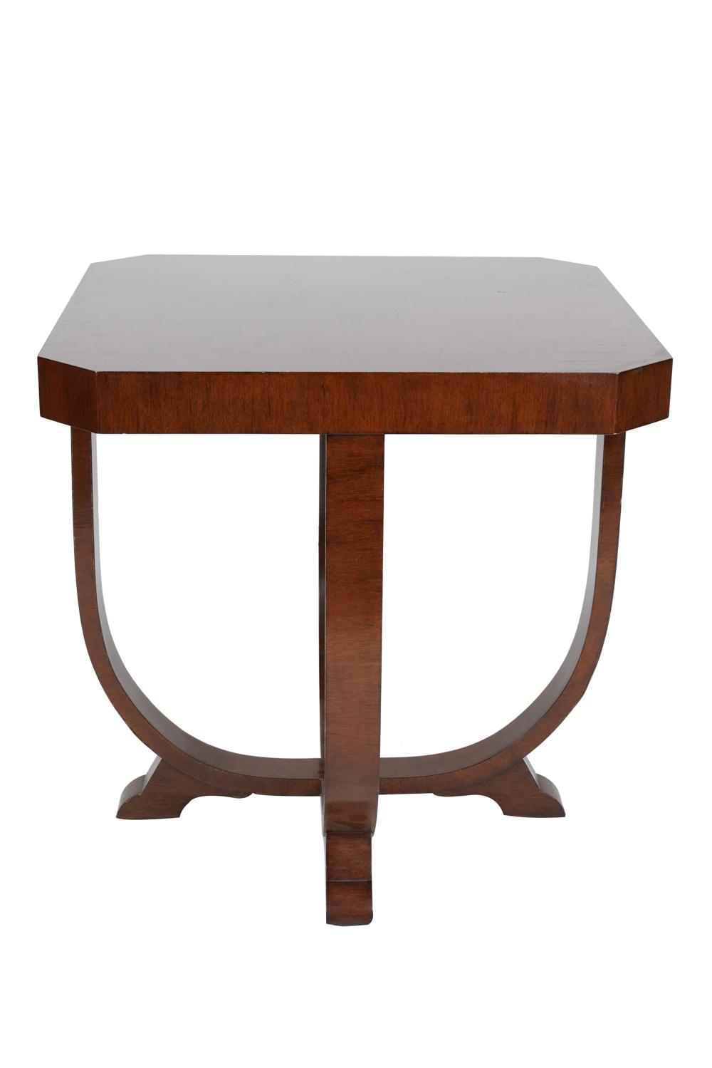 Appraisal: MAHOGANY ART DECO-STYLE OCCASIONAL TABLElate th century the top with