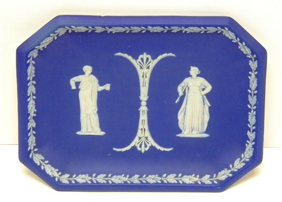 Appraisal: Wedgwood octagonal dish classical figures on a medium blue background