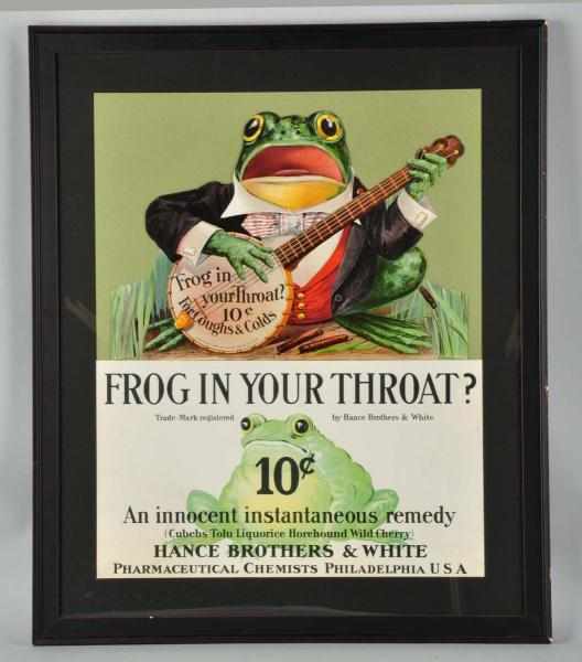 Appraisal: Cardboard Frog in Your Throat Display Description Easel back Fantastic