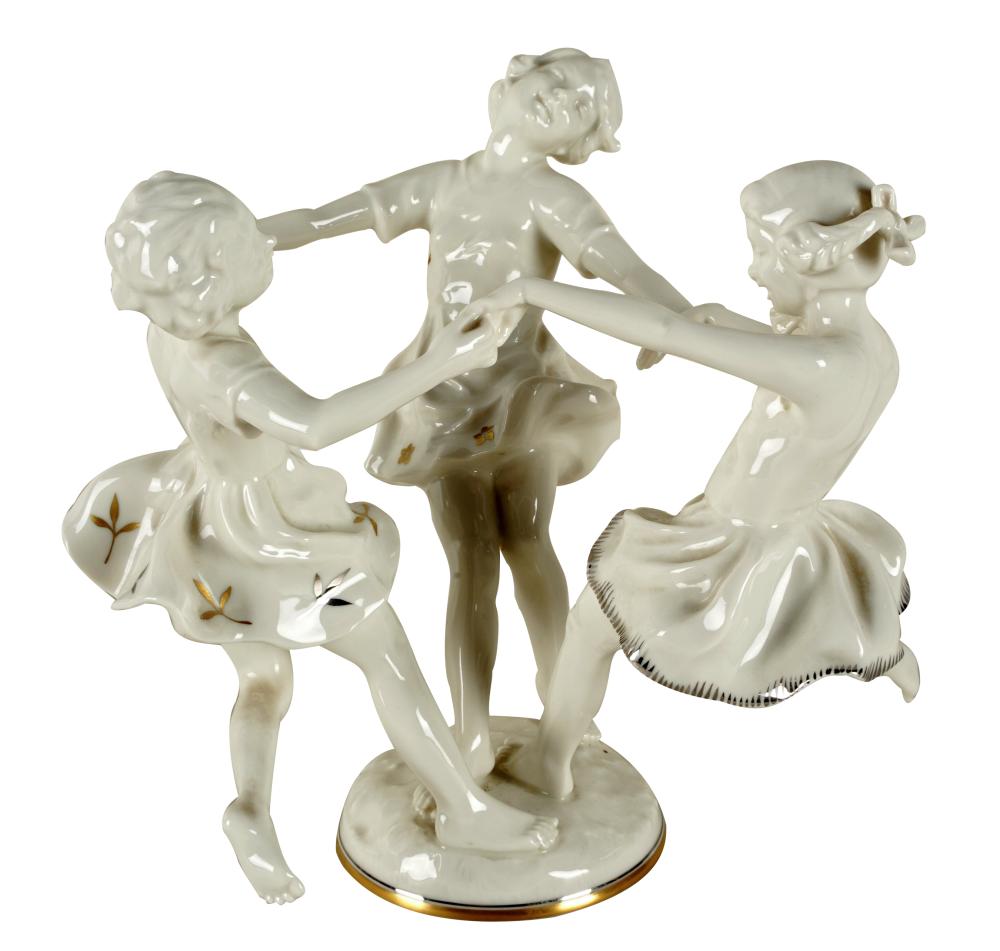 Appraisal: HUTSCHENREUTHER PORCELAIN FIGURAL GROUPgreen printed factory mark and impressed 'K