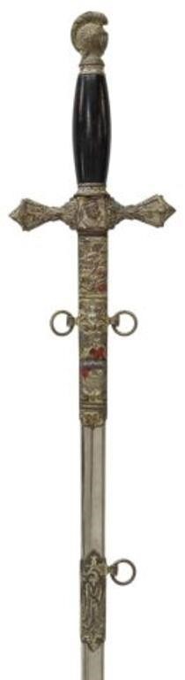 Appraisal: Masonic Knights Templar sword E A Armstrong Chicago manufacturer late