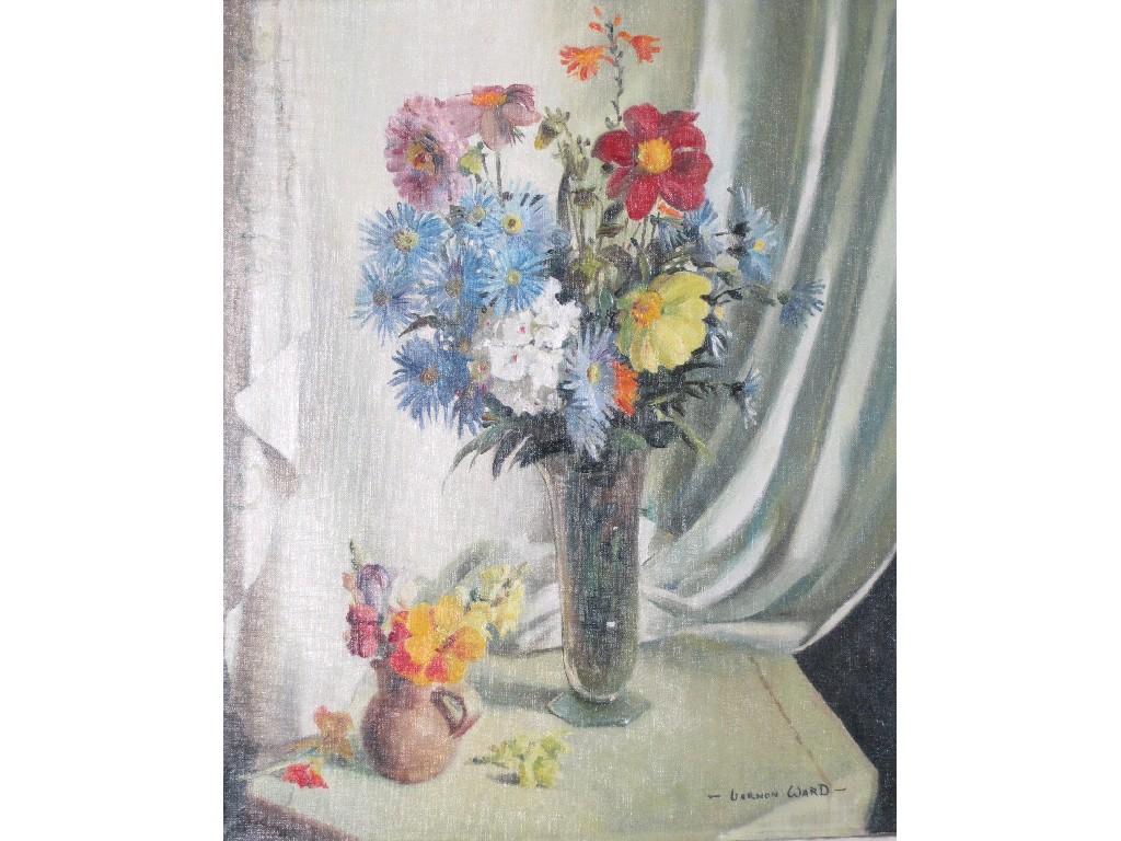 Appraisal: VERNON WARD - A Still Life of mixed Flowers in