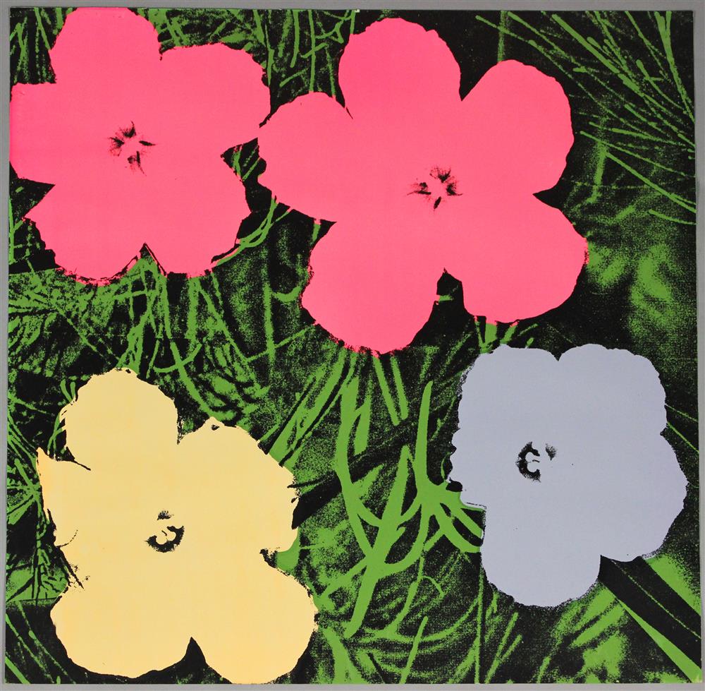 Appraisal: ANDY WARHOL AMERICAN - FLOWERS Color silkscreen x in Framed