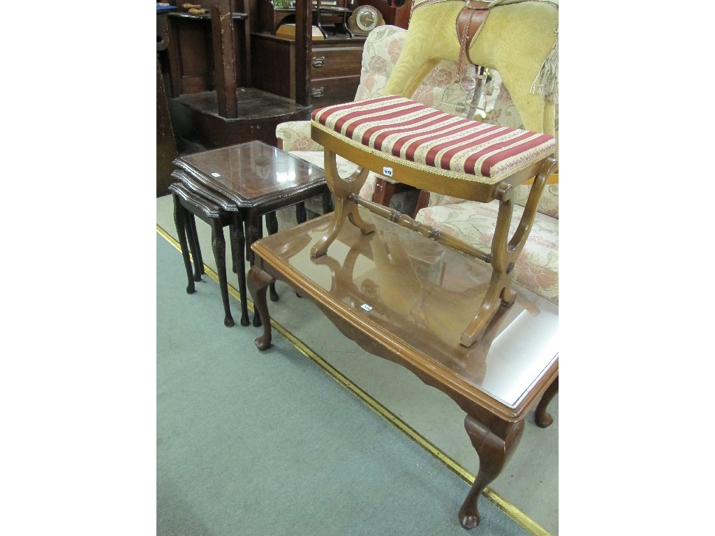 Appraisal: Nest of tables coffee table dressing stool