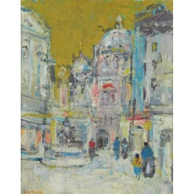 Appraisal: ROBERT COUTELAS French - Oil on linen Place de L