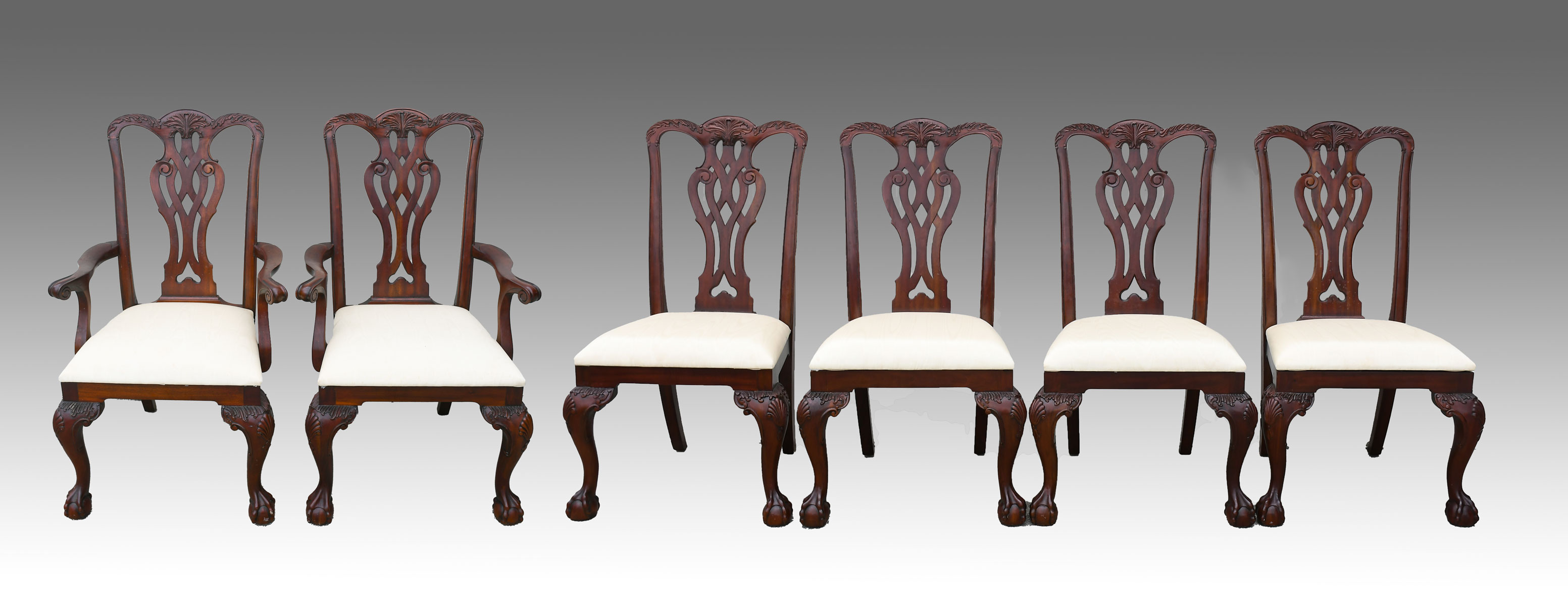 Appraisal: MAITLAND SMITH MAHOGANY DINING CHAIRS Comprising - side chairs -