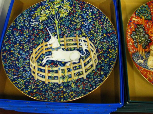 Appraisal: Group twelve of Haviland Limoges Unicorn Plates ''La Chasse a