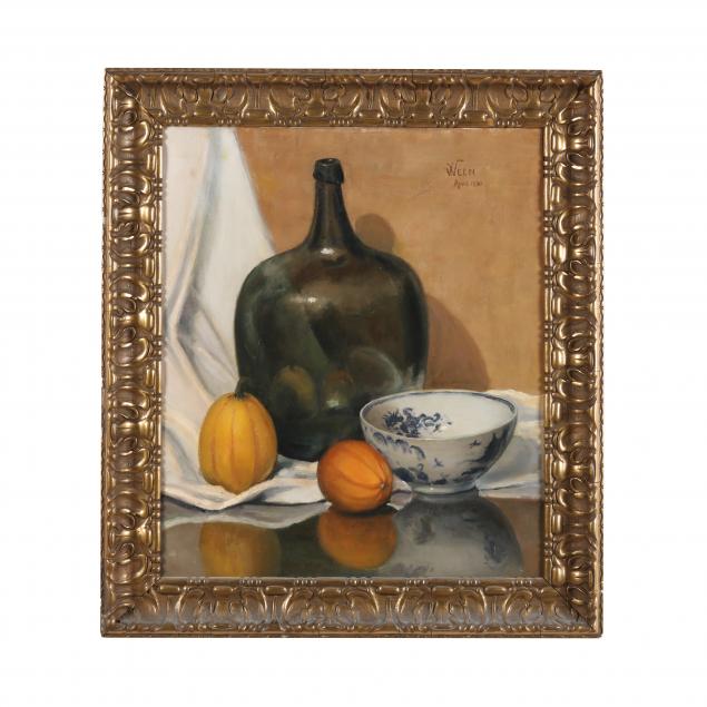 Appraisal: A VINTAGE DUTCH SCHOOL STILL LIFE WITH DEMIJOHN MELONS AND