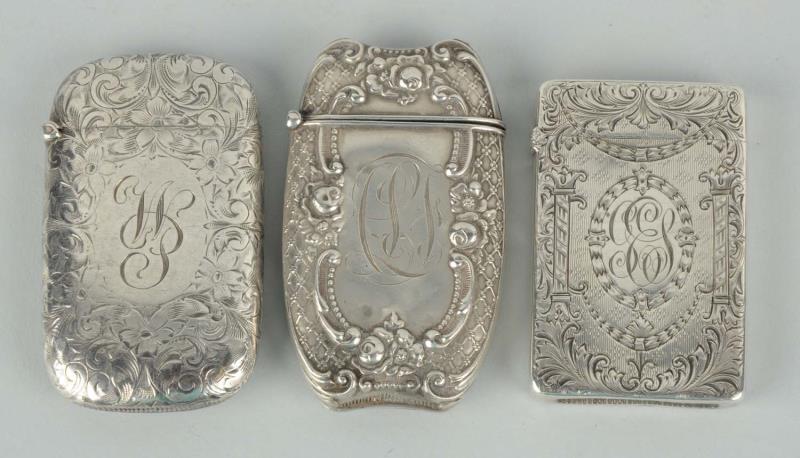 Appraisal: Lot Of Sterling Silver Match Safes Or Vestas All by