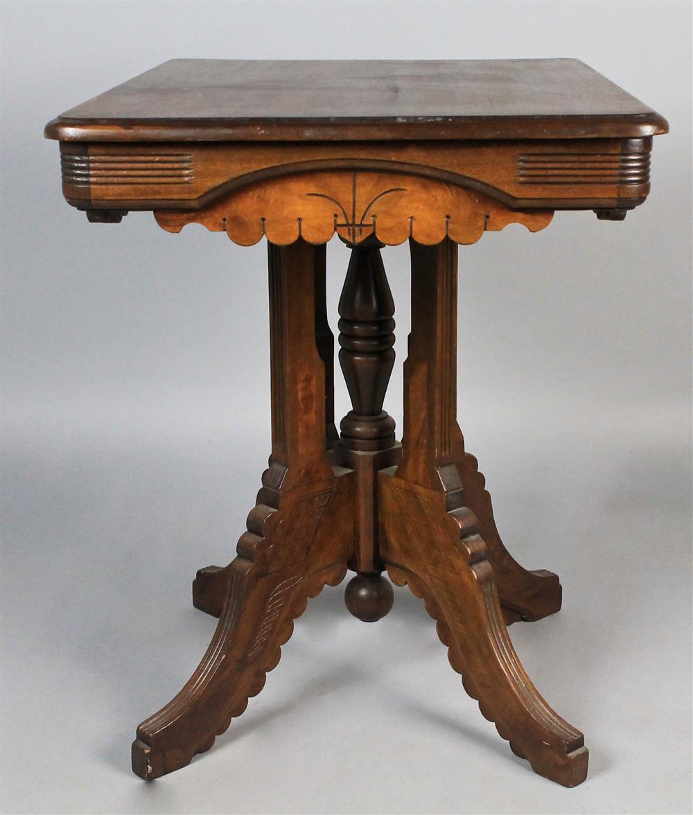 Appraisal: EASTLAKE PARLOUR TABLE molded rectangular top over scalloped apron above