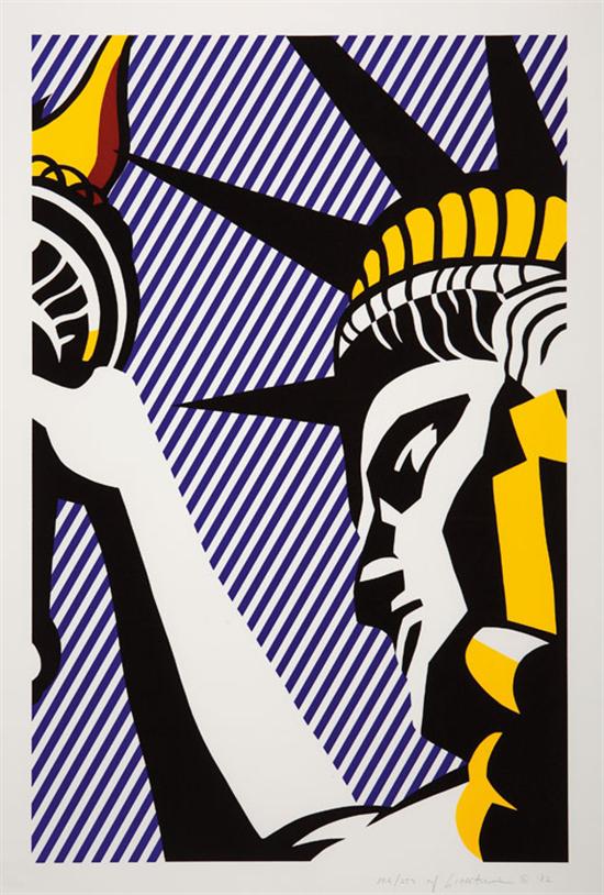 Appraisal: ROY LICHTENSTEIN American - I Love Liberty color silkscreen C