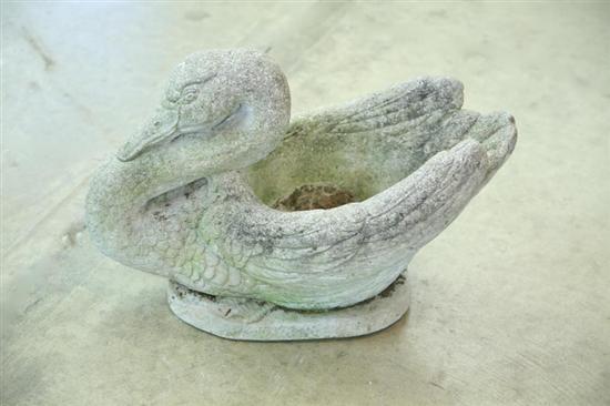 Appraisal: SWAN PLANTER Probably American th century cast concrete In the