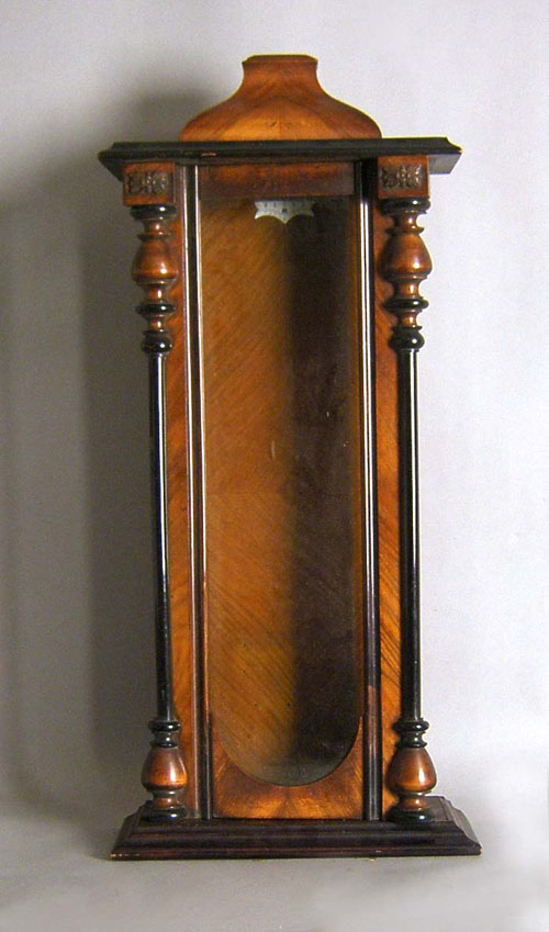 Appraisal: Two Vienna regulator clock cases together with a parquetry wall