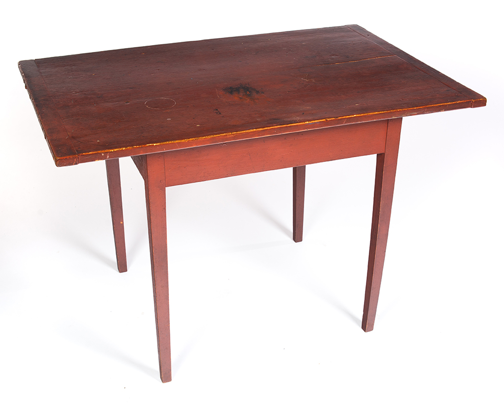 Appraisal: AMERICAN COUNTRY HEPPLEWHITE WORK TABLE First half- th century pine