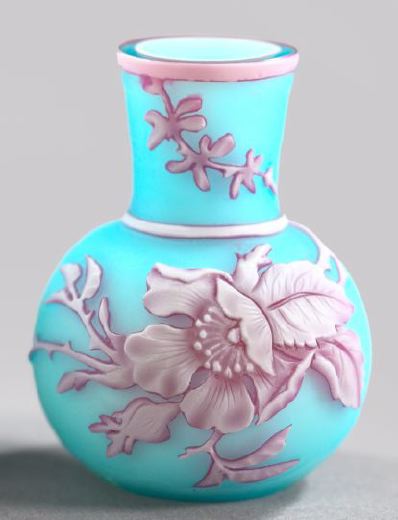 Appraisal: Diminutive Thomas Webb and Sons Cameo-Cut Glass Cabinet Vase fourth