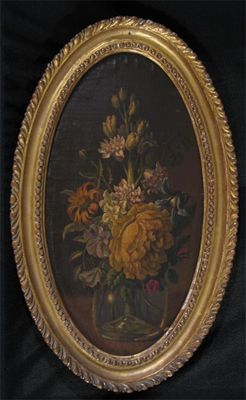 Appraisal: English School th Century Still life of flowers in a