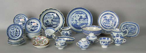 Appraisal: Chinese export blue and white china together with rose medallion