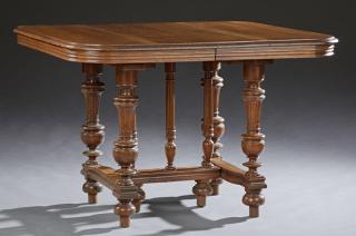 Appraisal: French Henri II Style Carved Oak Dining Table lat French