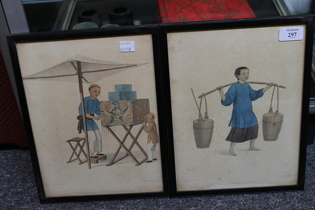 Appraisal: AFTER DUDLEYA pair of aquatints depicting Canton tradesmen pubished by