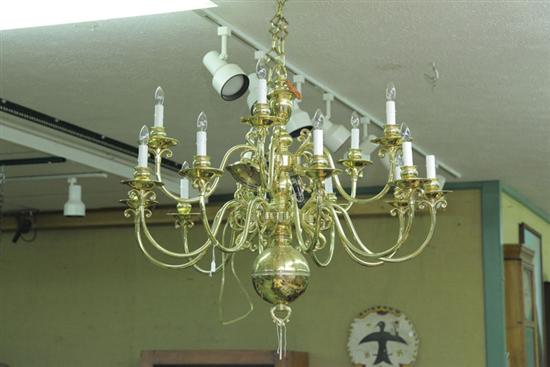 Appraisal: NULCO BRASS CHANDELIER Contemporary fifteen arm chandelier '' h