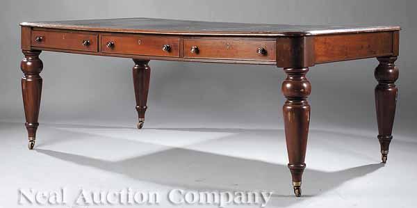 Appraisal: A William IV Mahogany Library Table mid- th c the